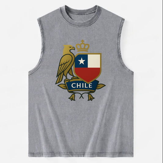 Chile Royal Logo  - Vintage Washed Tank - Grey