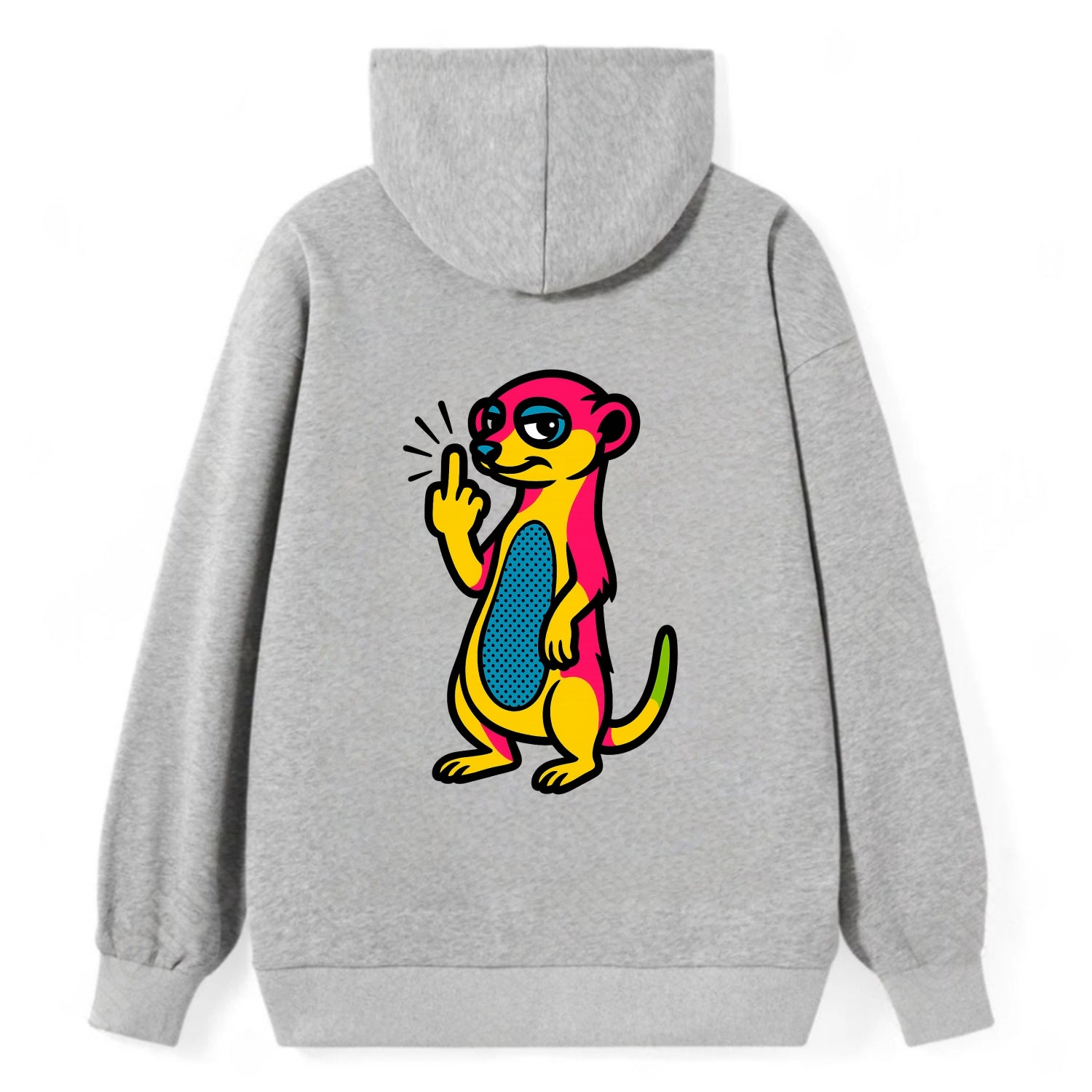 cute meerkat standing guard on hind legs, one front paw raised in sassy - Classic Pullover Hoodie - Grey