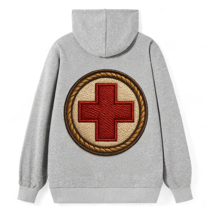 Medical Cross  - Classic Pullover Hoodie - Grey