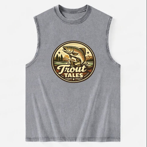 Trout Tales Adventure Emblem - Vintage Washed Tank