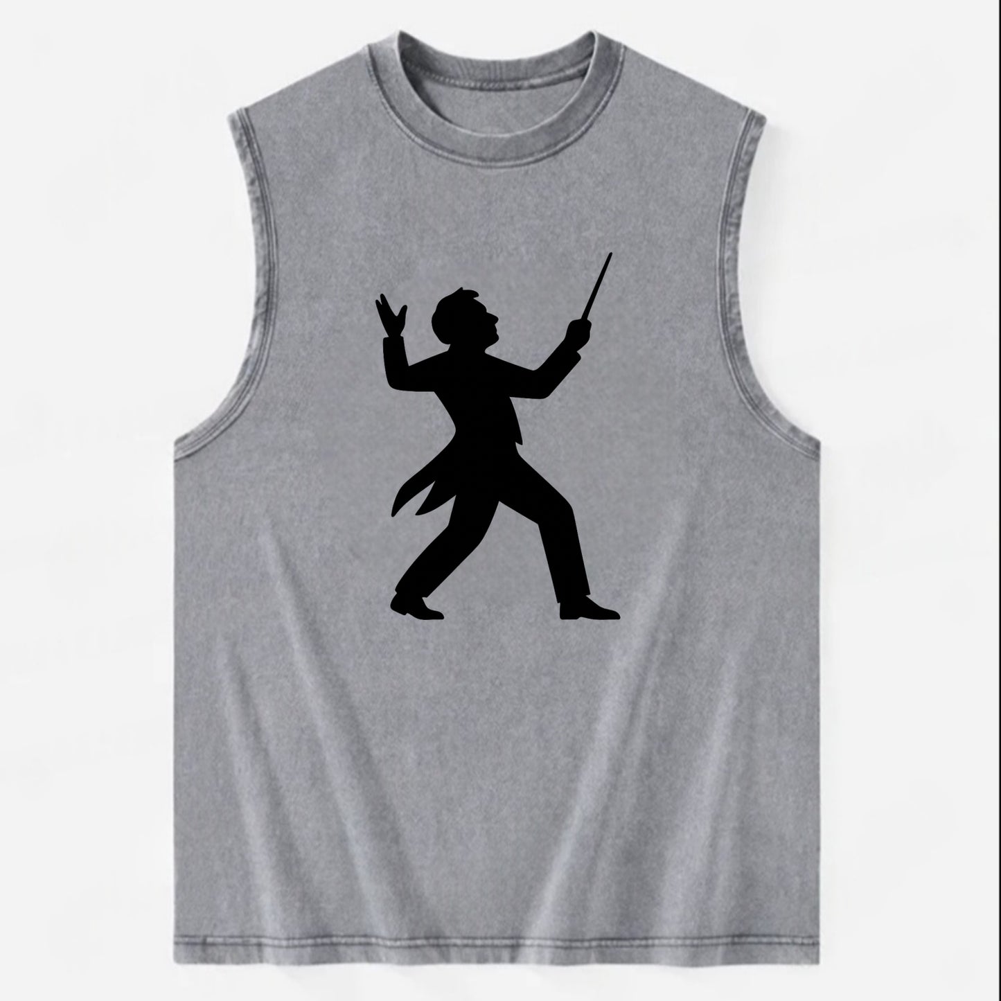 Conductor leading orchestra passionately - Vintage Washed Tank - Grey