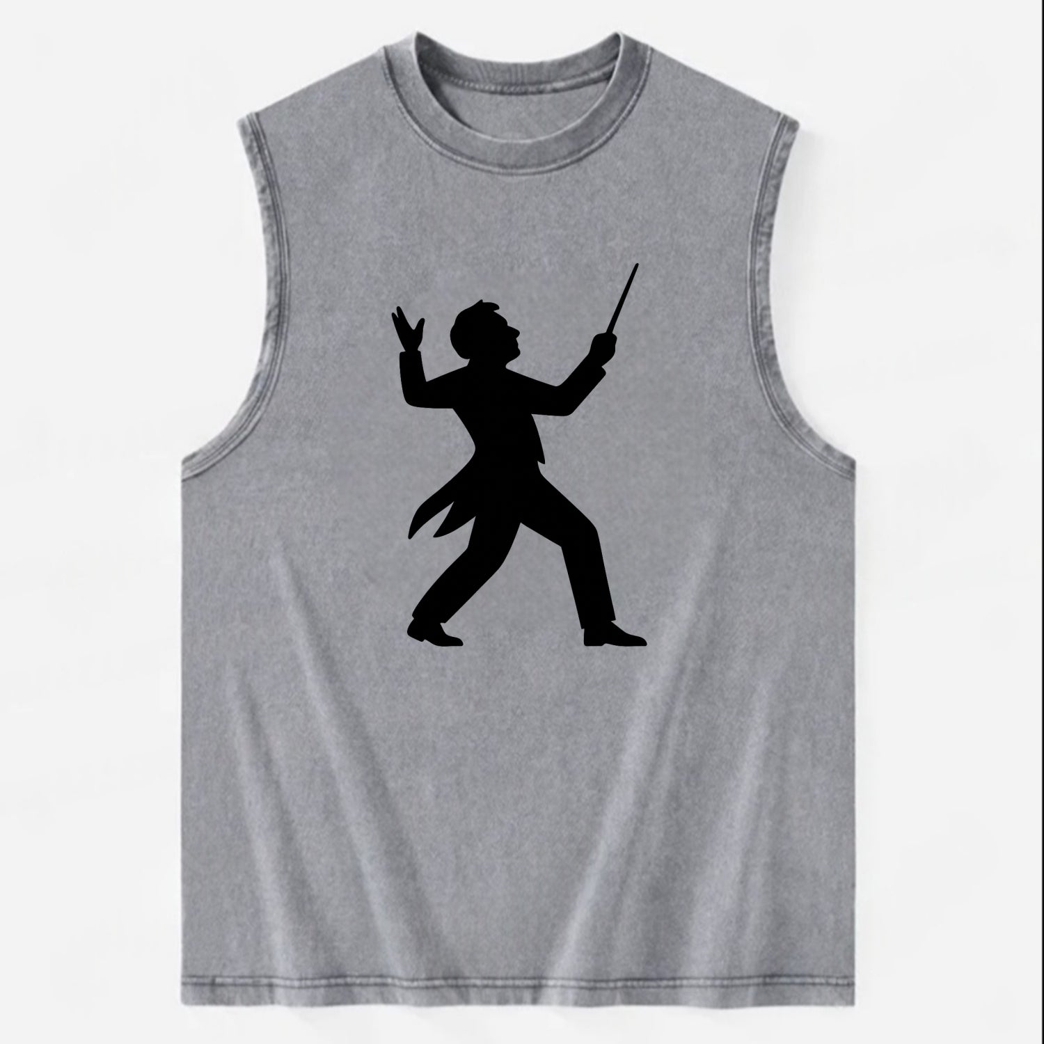 Conductor leading orchestra passionately - Vintage Washed Tank - Grey