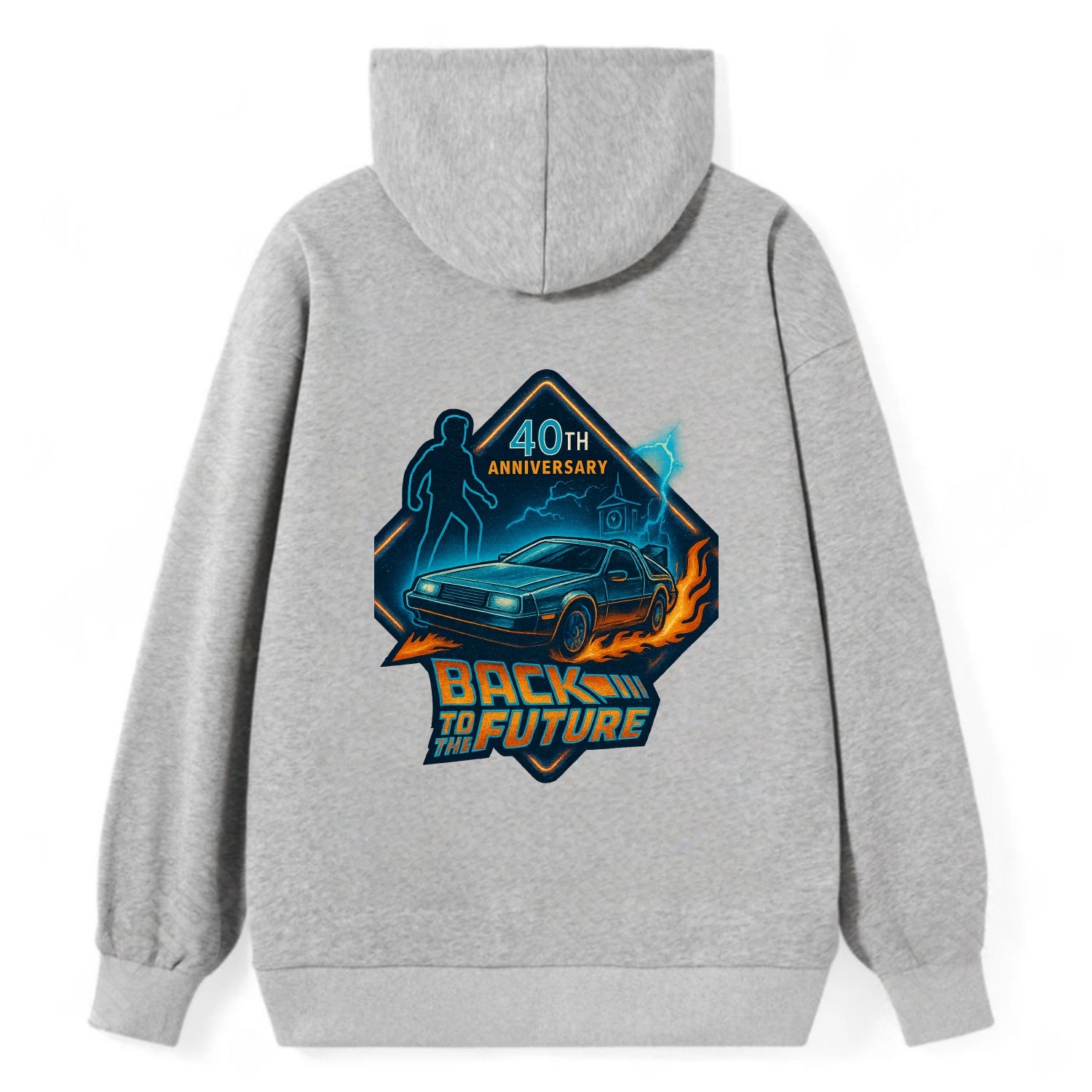 Back To The Future 40th Anniversary 2 - Classic Pullover Hoodie - Grey