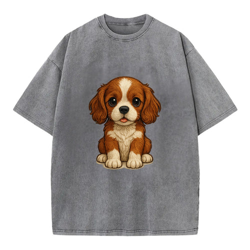 Baby Cavalier King Charles Spaniel Puppy - silky ears, gentle eyes, sweet - Vintage T-shirt