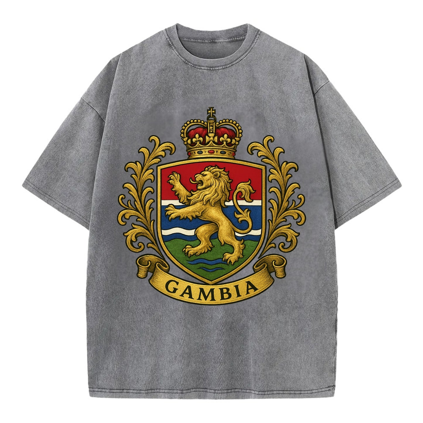 Gambia Heritage Badge  - Vintage T-shirt - Grey