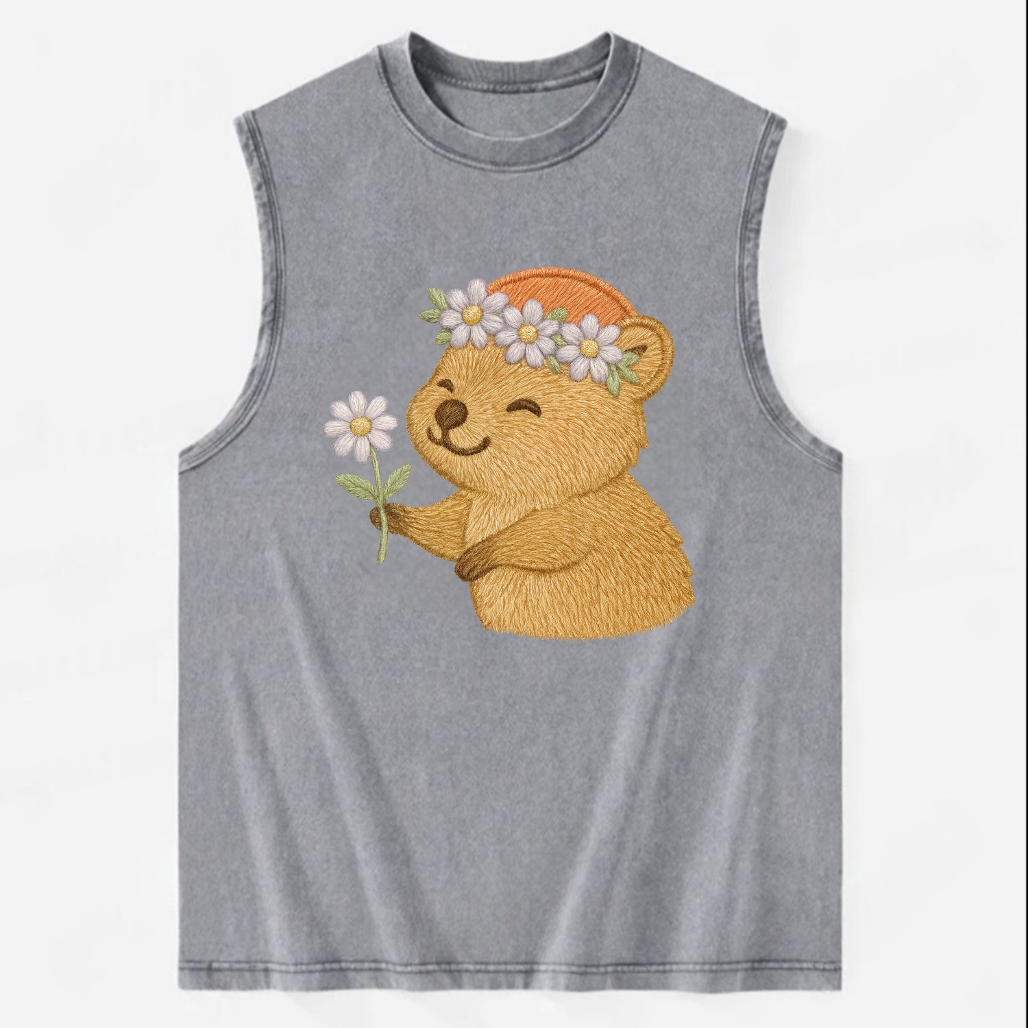 Quokka Daisy Chain - Vintage Washed Tank - Grey