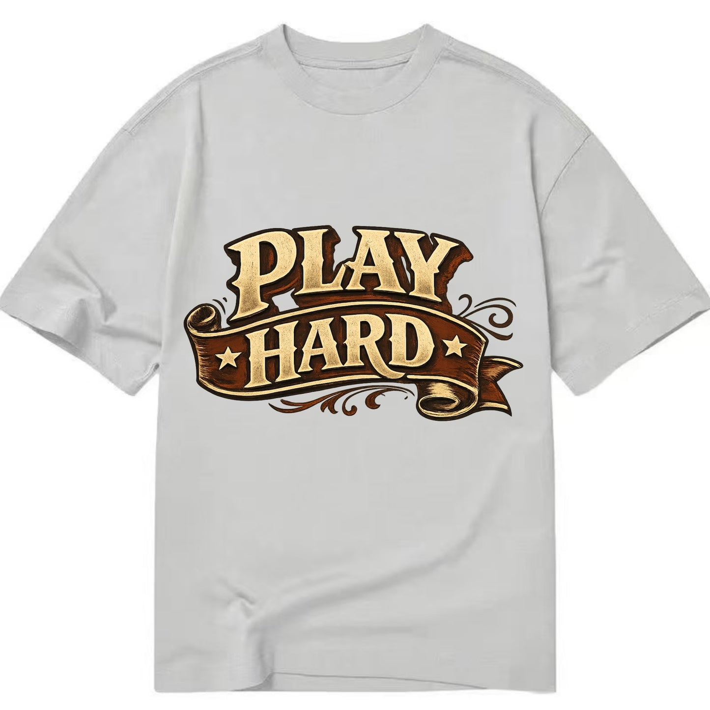 Bold typography design - "PLAY HARD" - giving your all, full effort - Classic T-shirt - Grey