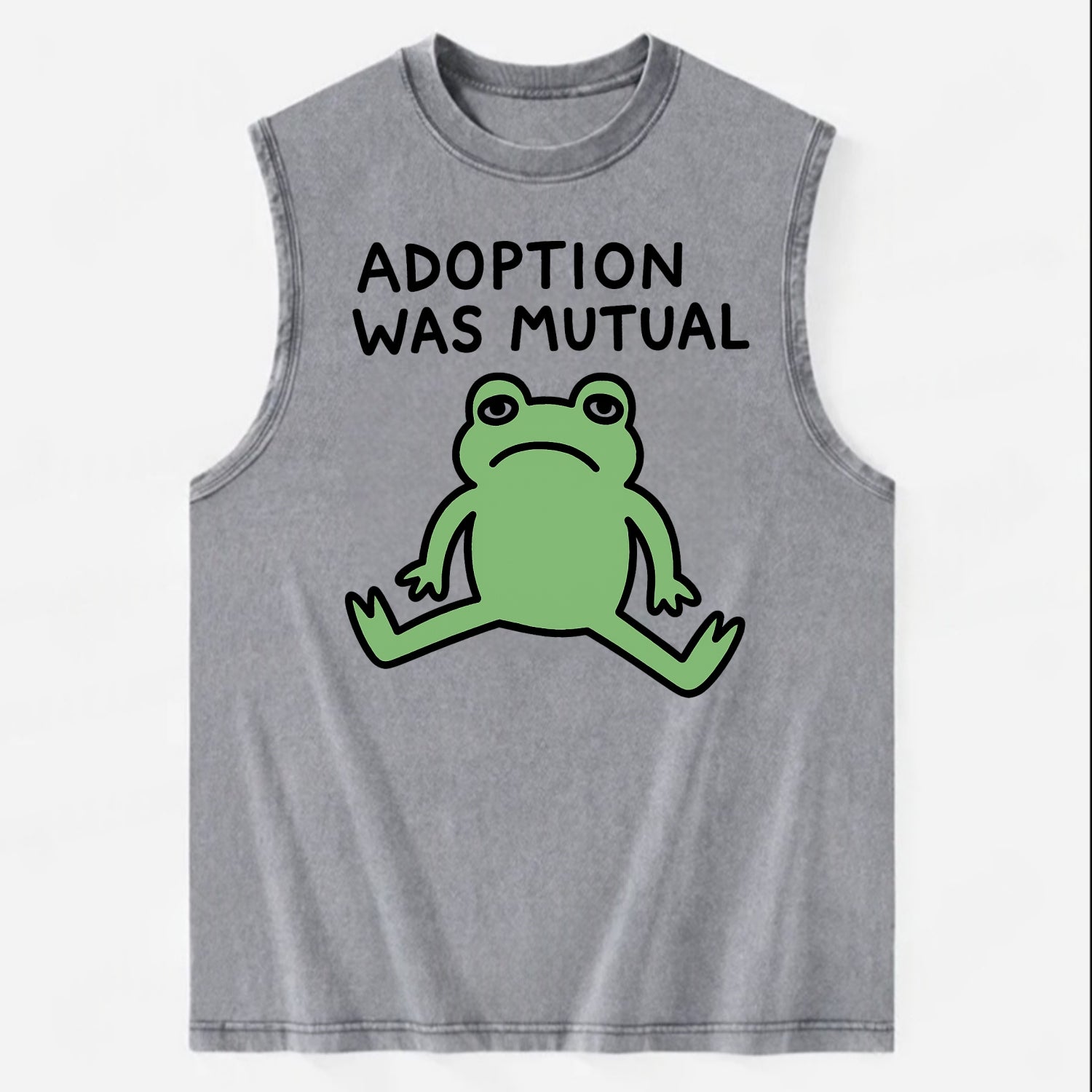 ADOPTION WAS MUTUAL | Animal choosing human - Vintage Washed Tank - Grey