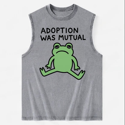 ADOPTION WAS MUTUAL | Animal choosing human - Vintage Washed Tank - Grey