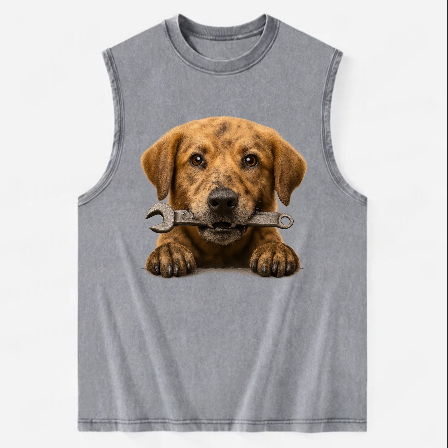 Mechanic Dog  - Vintage Washed Tank - Grey