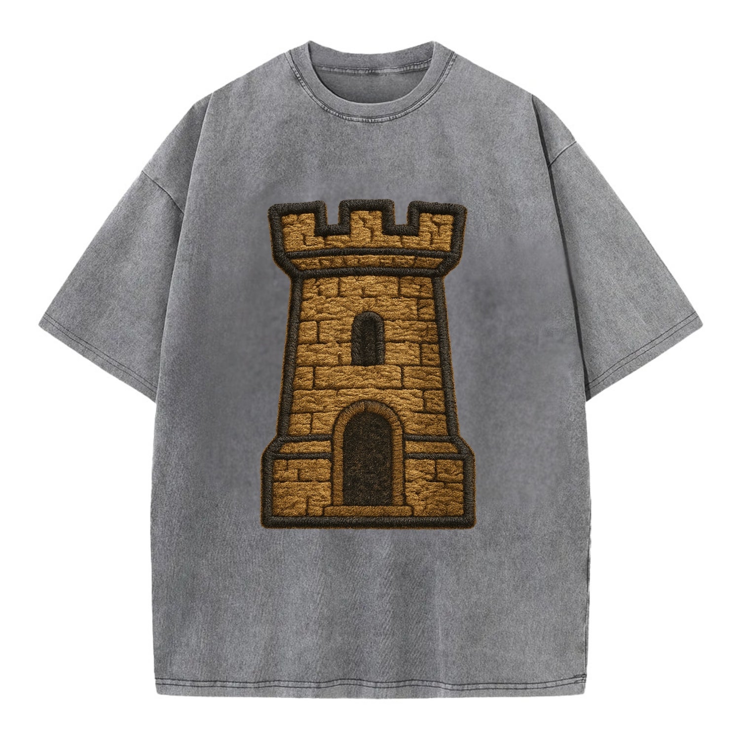 Castle Tower  - Vintage T-shirt - Grey