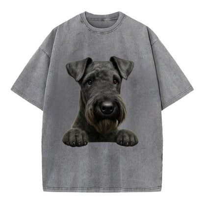Kerry Blue Terrier  - Vintage T-shirt - Grey