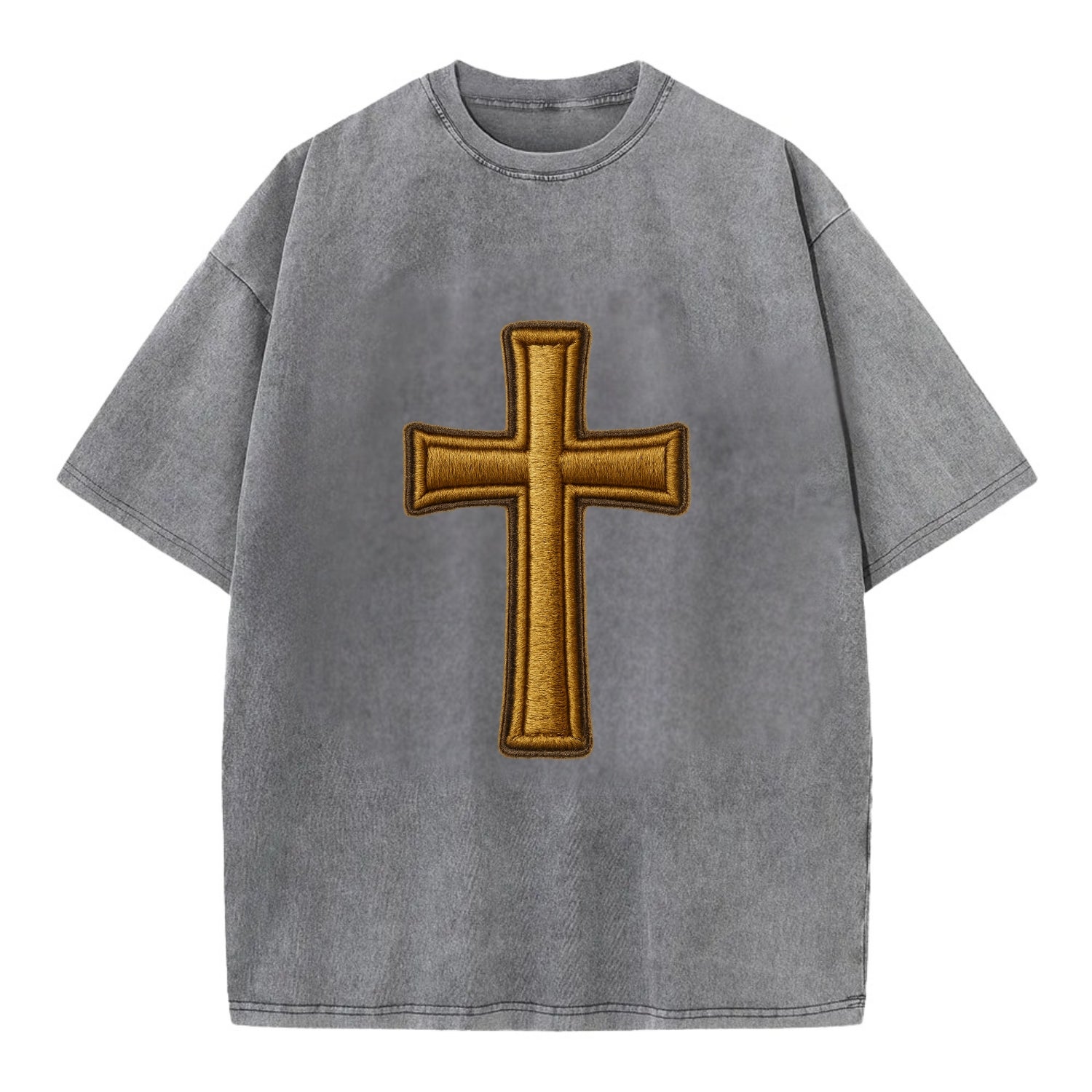 Latin Cross - Vintage T-shirt - Grey