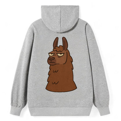 The Llama Judging Silently - Classic Pullover Hoodie - Grey