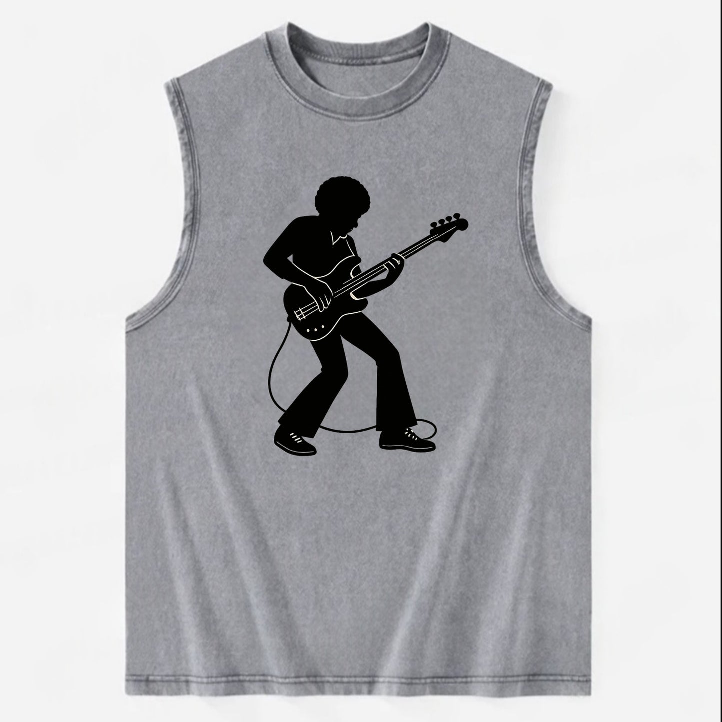 Bass guitarist slap technique - Vintage Washed Tank - Grey