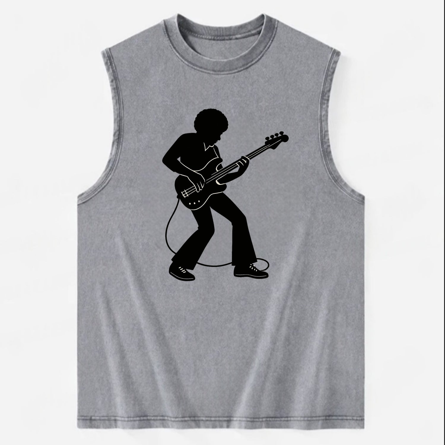 Bass guitarist slap technique - Vintage Washed Tank - Grey