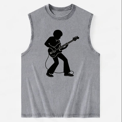 Bass guitarist slap technique - Vintage Washed Tank - Grey