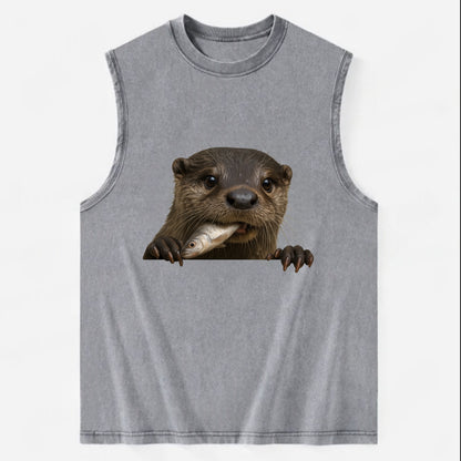 River Otter  - Vintage Washed Tank - Grey