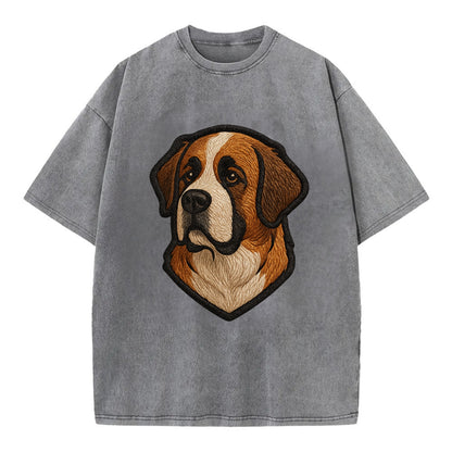 Saint Bernard - Modern gentle giant desi - Vintage T-shirt - Grey