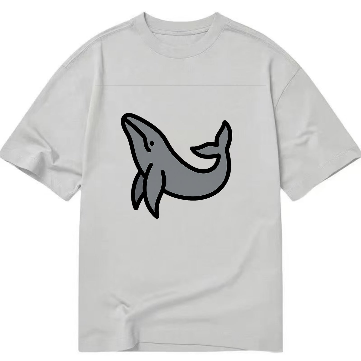 Humpback Whale - Gray breaching pose flat side profile - Classic T-shirt - Grey