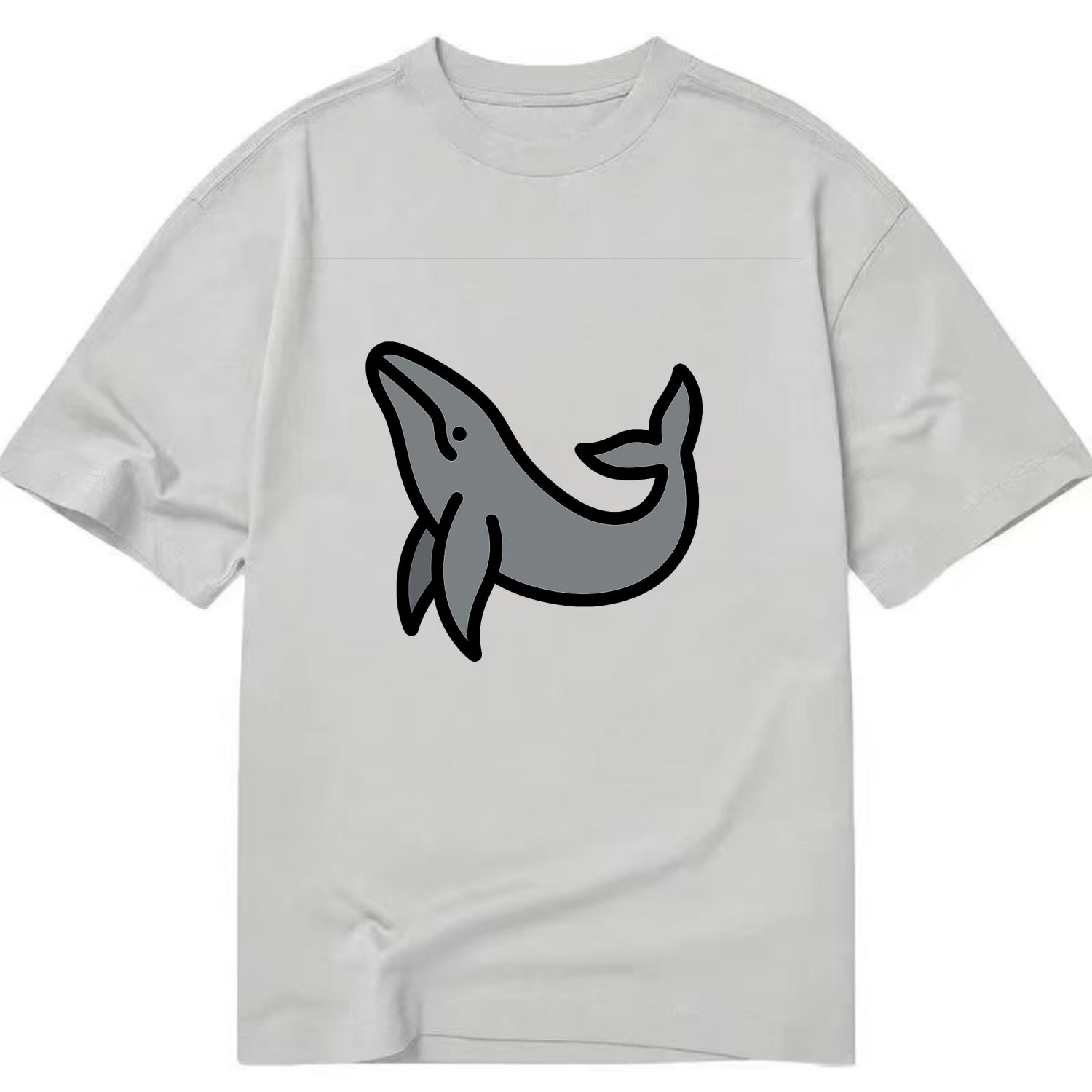 Humpback Whale - Gray breaching pose flat side profile - Classic T-shirt - Grey