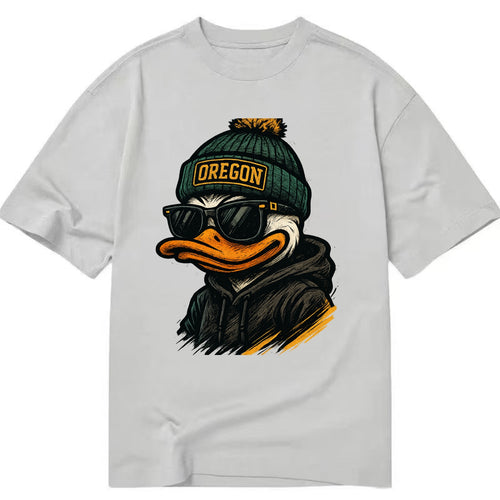 Eugene Duck wearing Oregon beanie with O patch - Classic T-shirt