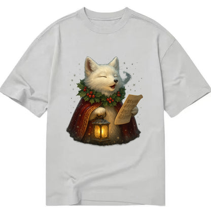 Snowbound Arctic Fox Caroler  - Classic T-shirt - Grey