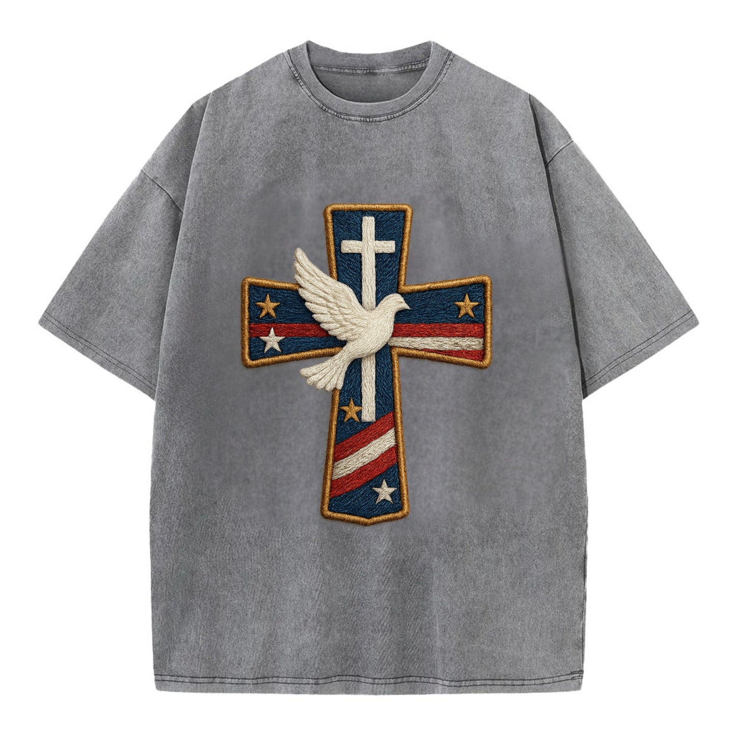 Dove and Cross  - Vintage T-shirt - Grey
