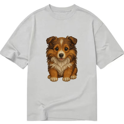 Baby Shetland Sheepdog Puppy - mini collie look, flowing mane, intelligent eyes, - Classic T-shirt - Grey