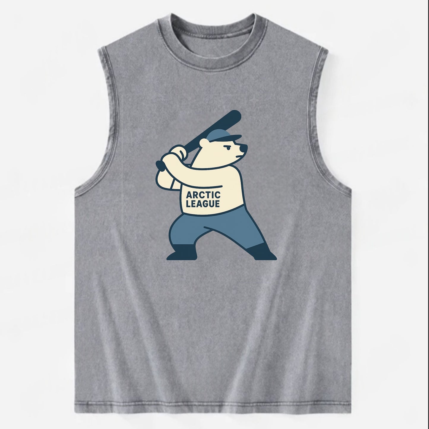 Polar Bear Baseball MVP - Vintage Washed Tank - Grey