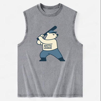 Polar Bear Baseball MVP - Vintage Washed Tank - Grey