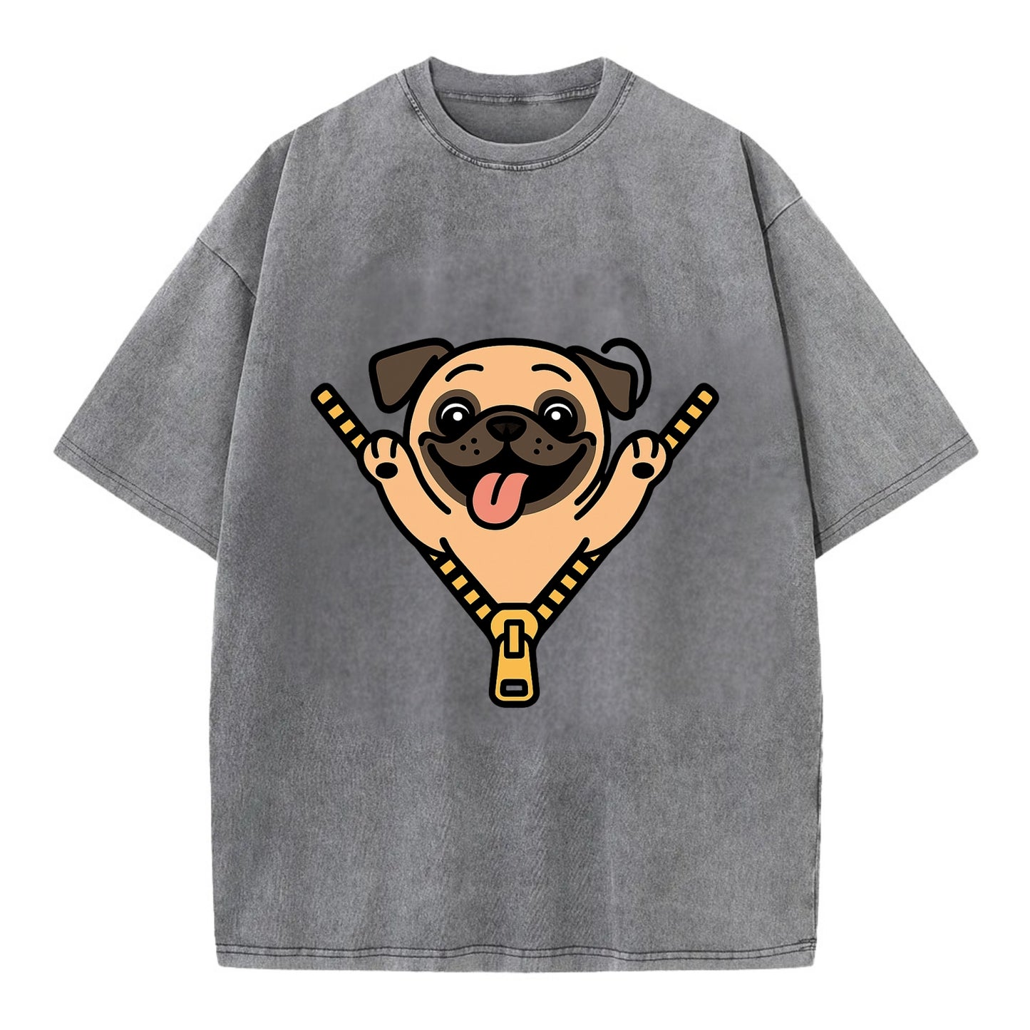 Pug - Vintage T-shirt - Grey