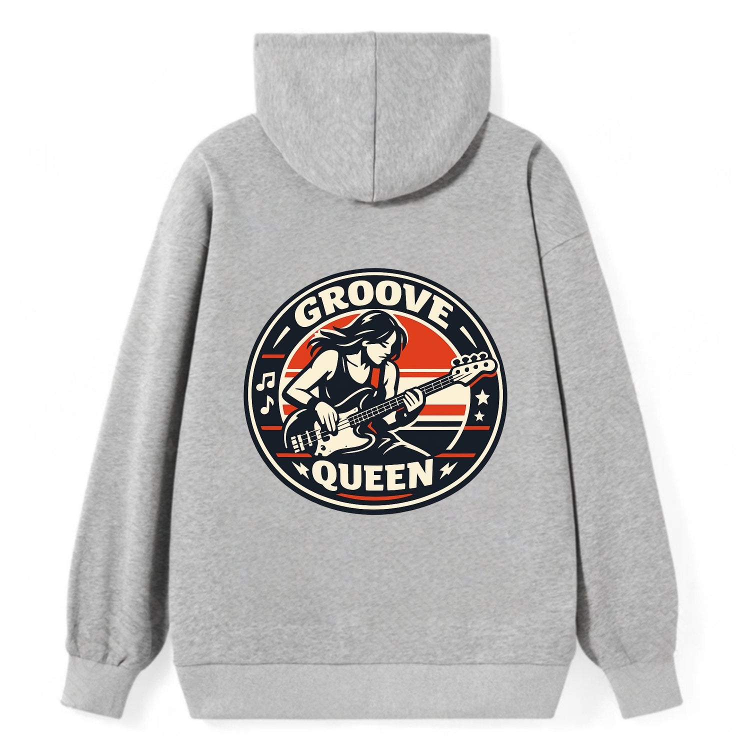 Groove Queen Emblem - Classic Pullover Hoodie - Grey