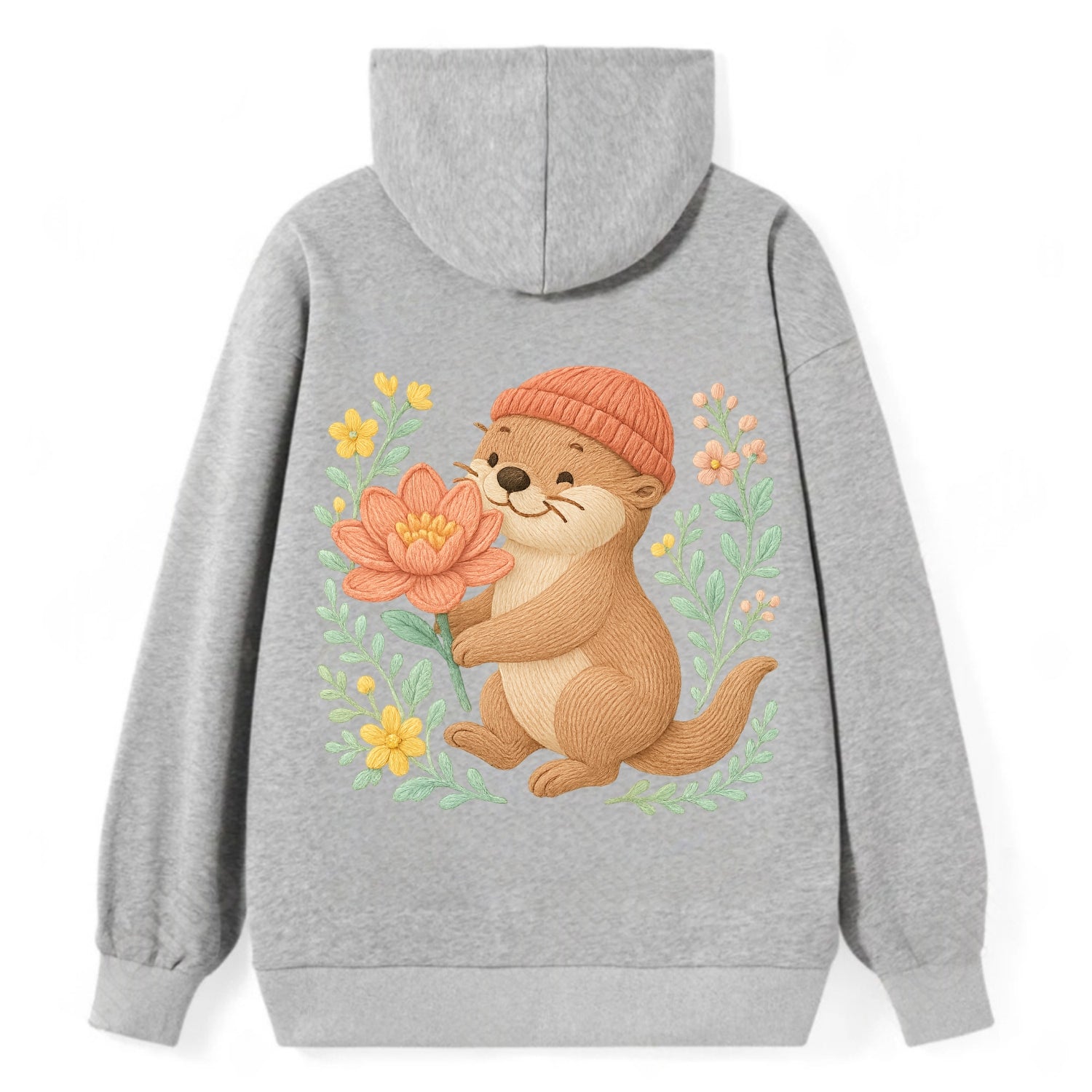 Peach Otter - Classic Pullover Hoodie - Grey