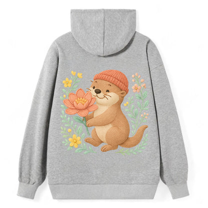 Peach Otter - Classic Pullover Hoodie - Grey