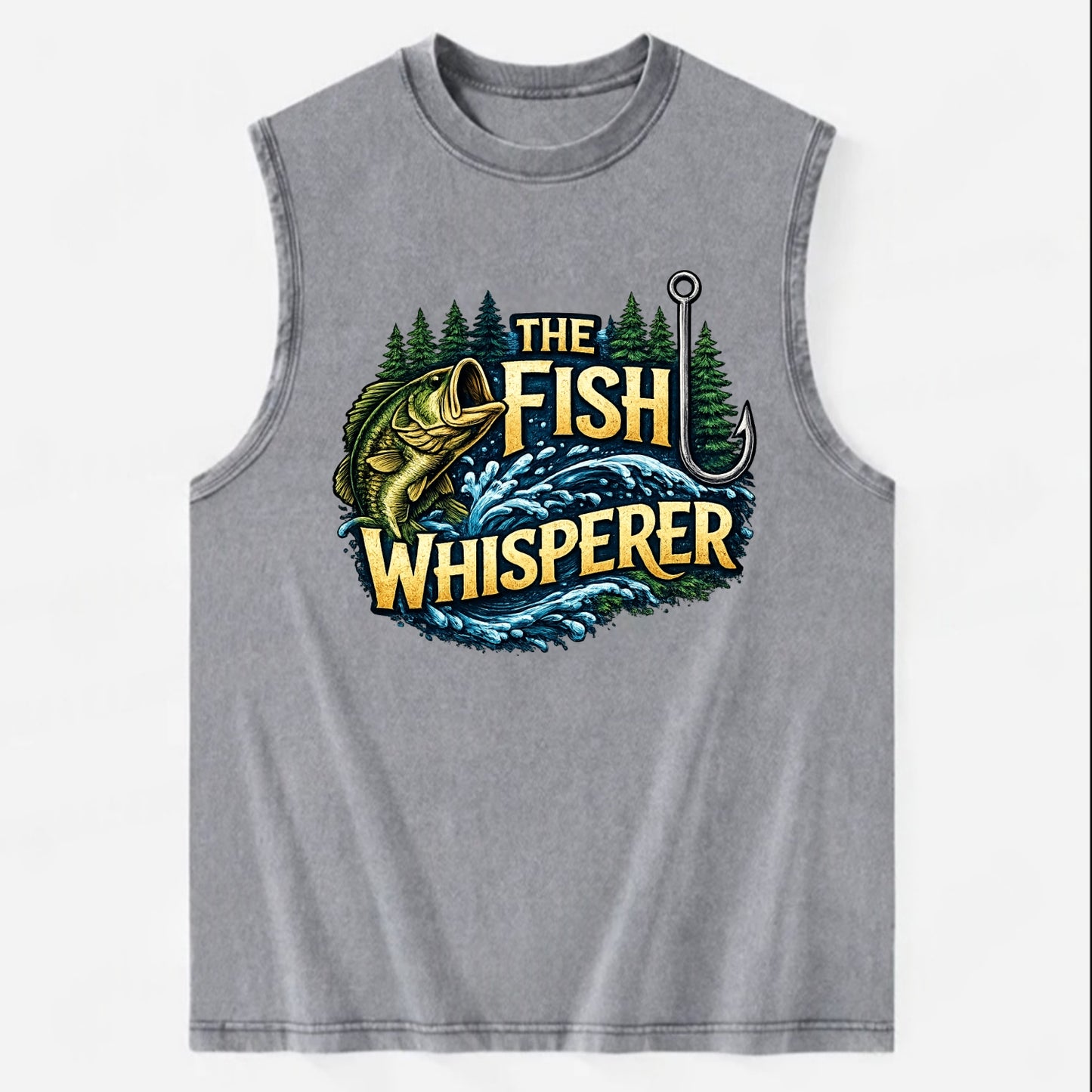 Fish Whisperer - Vintage Washed Tank - Grey