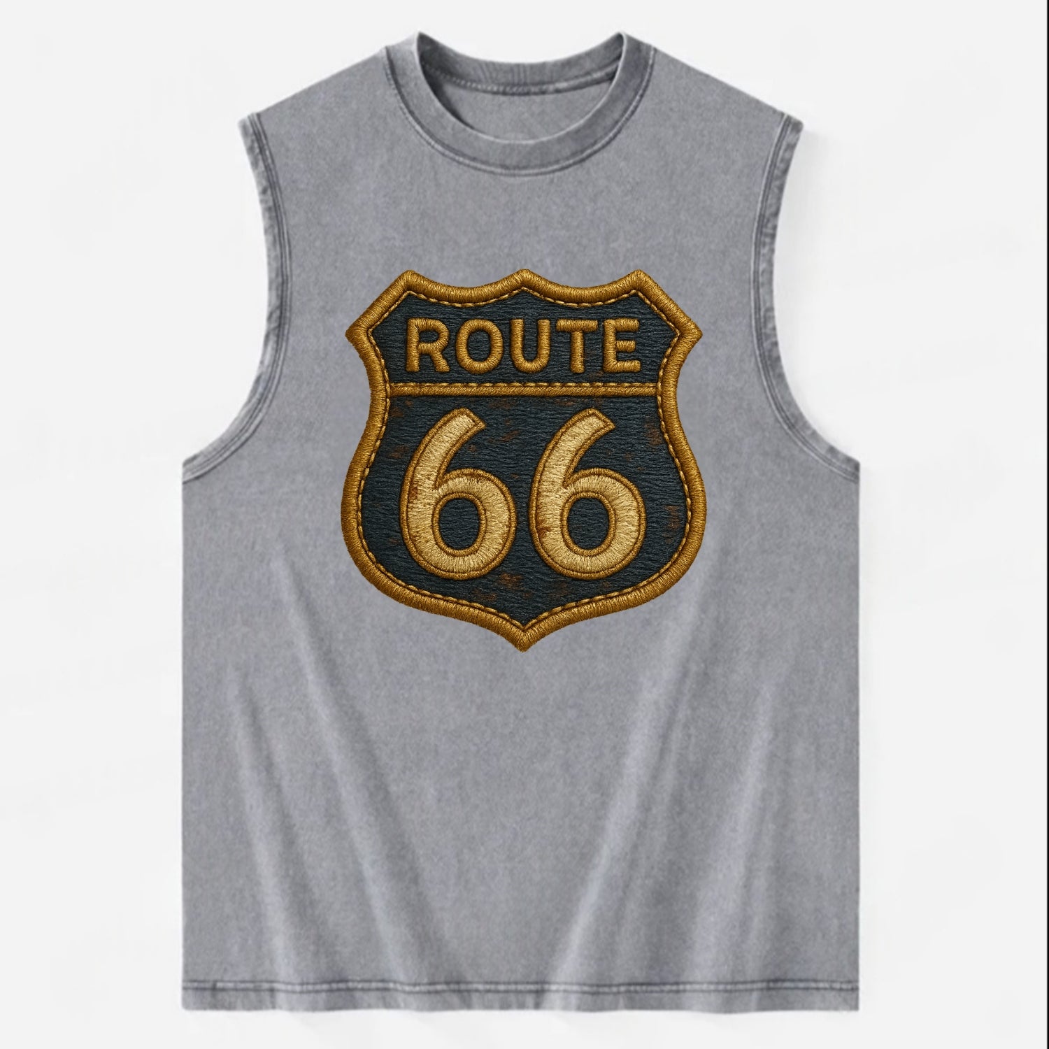 Route 66  - Vintage Washed Tank - Grey