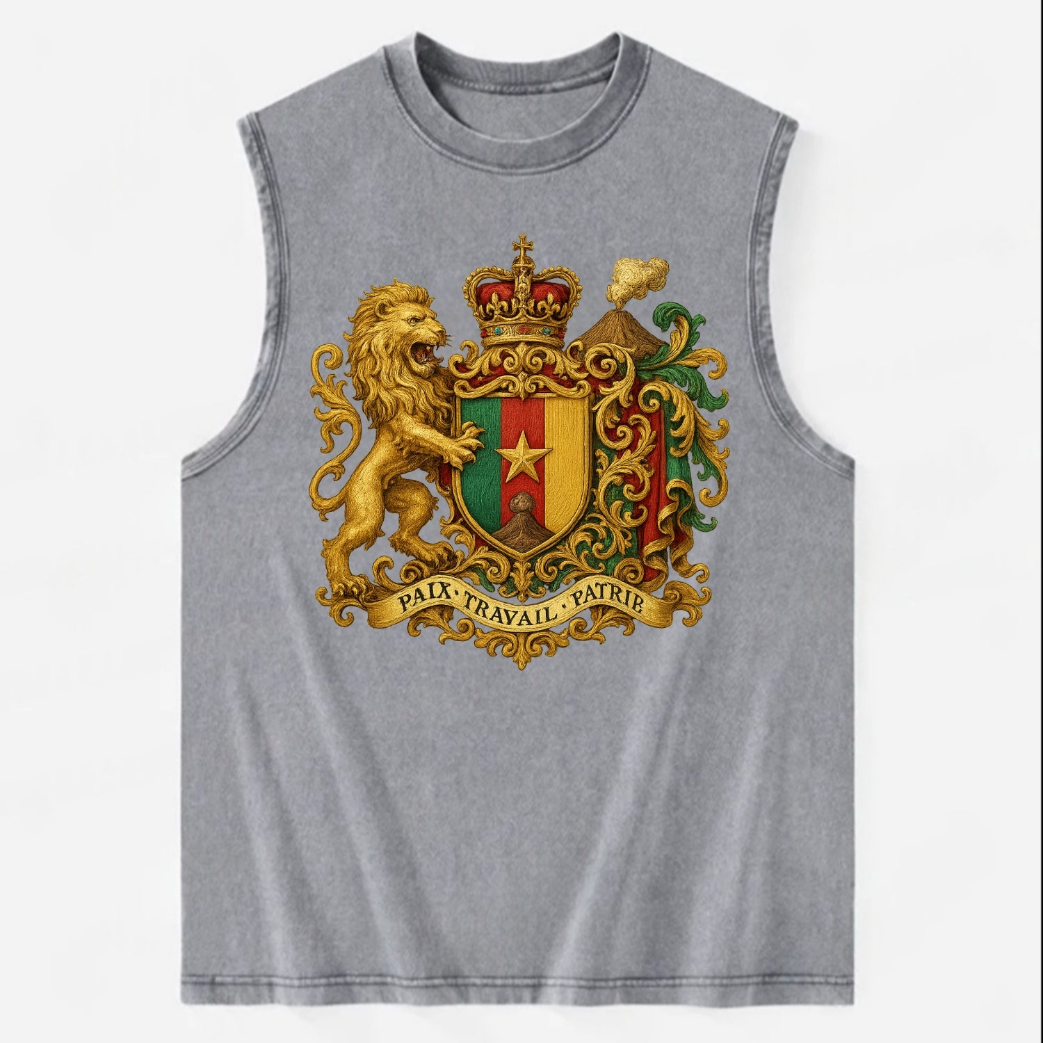 Cameroon Royal Logo  - Vintage Washed Tank - Grey