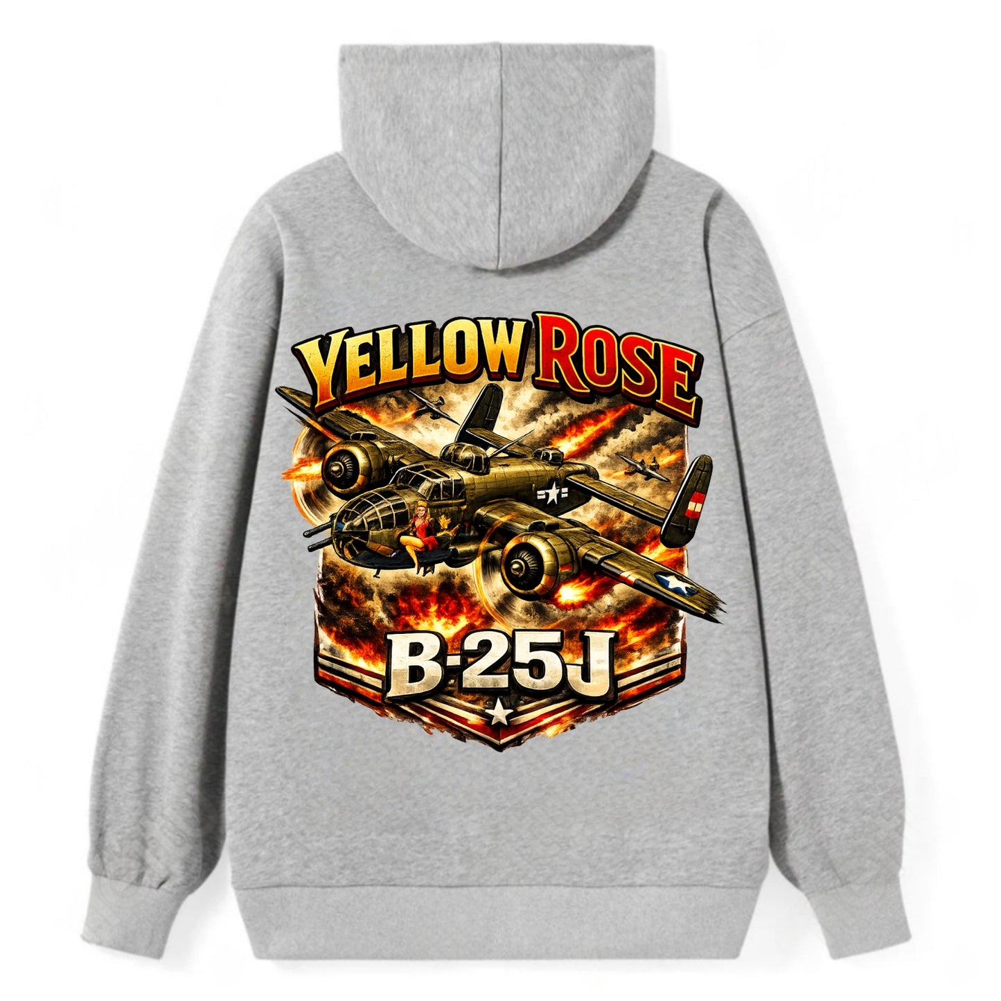 B 25j Yellow Rose - Classic Pullover Hoodie - Grey