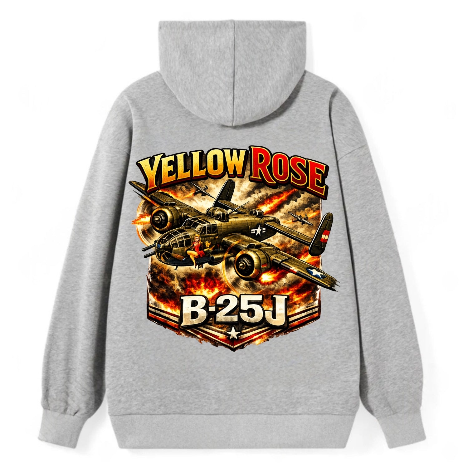 B 25j Yellow Rose - Classic Pullover Hoodie - Grey