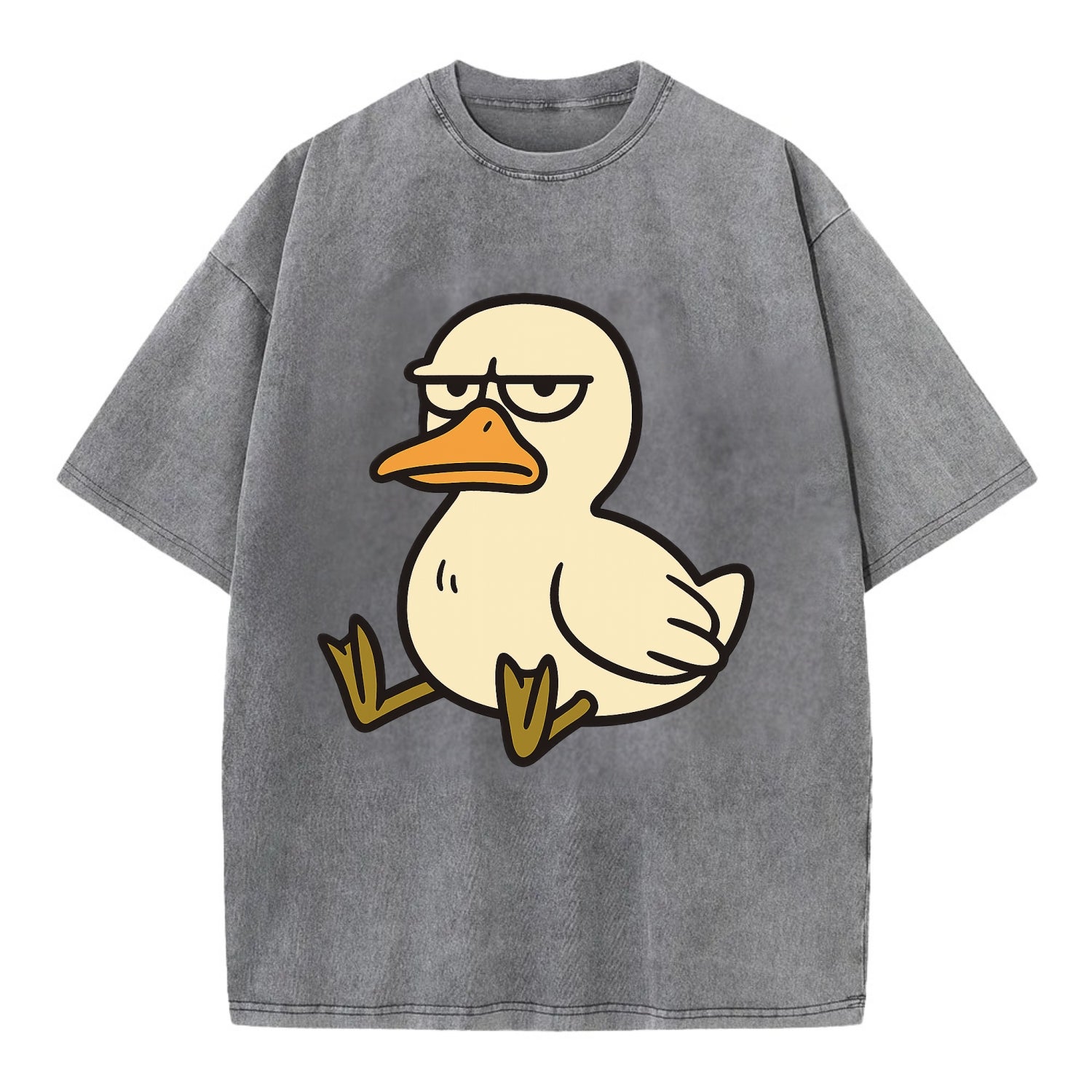 The Duck Judging Silently - Vintage T-shirt - Grey