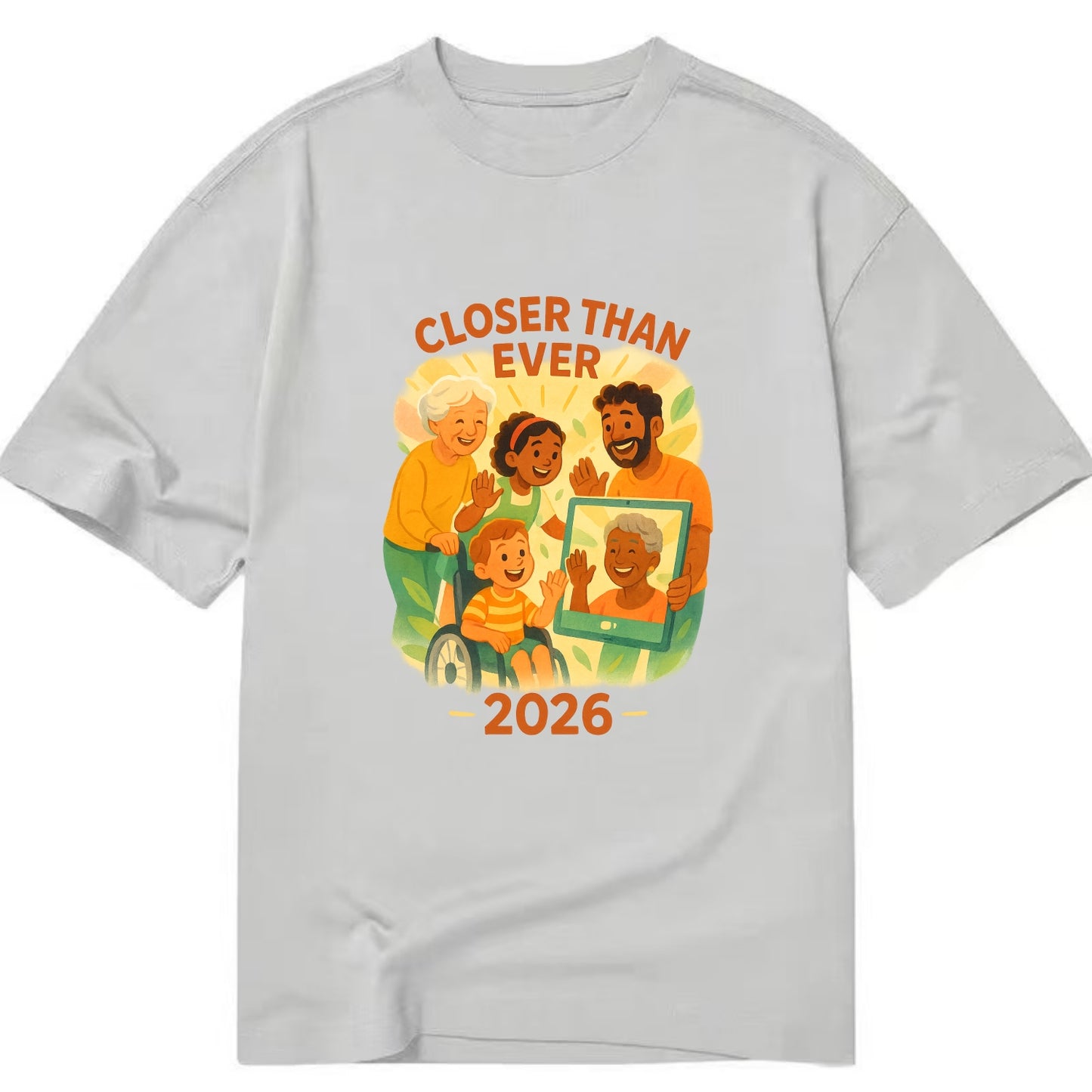 Technology bringing distant families together - "Closer Than Ever" - connection - Classic T-shirt - Grey