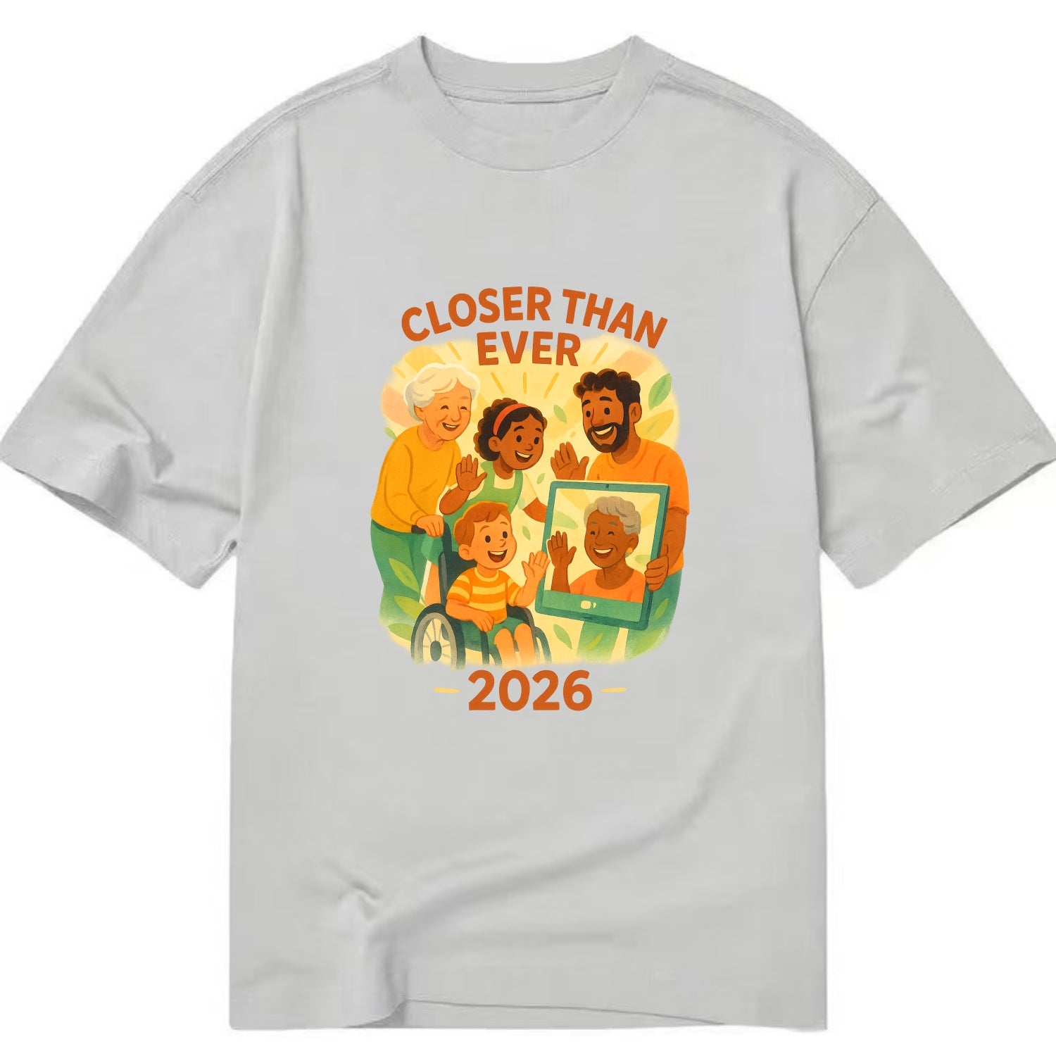 Technology bringing distant families together - "Closer Than Ever" - connection - Classic T-shirt - Grey