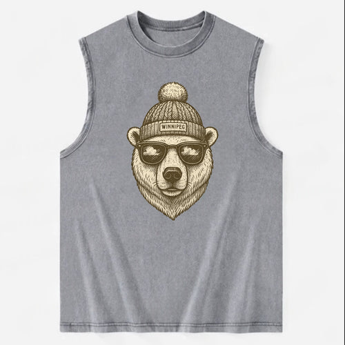 Winnipeg Polar Bear wearing Winnipeg bea - Vintage Washed Tank