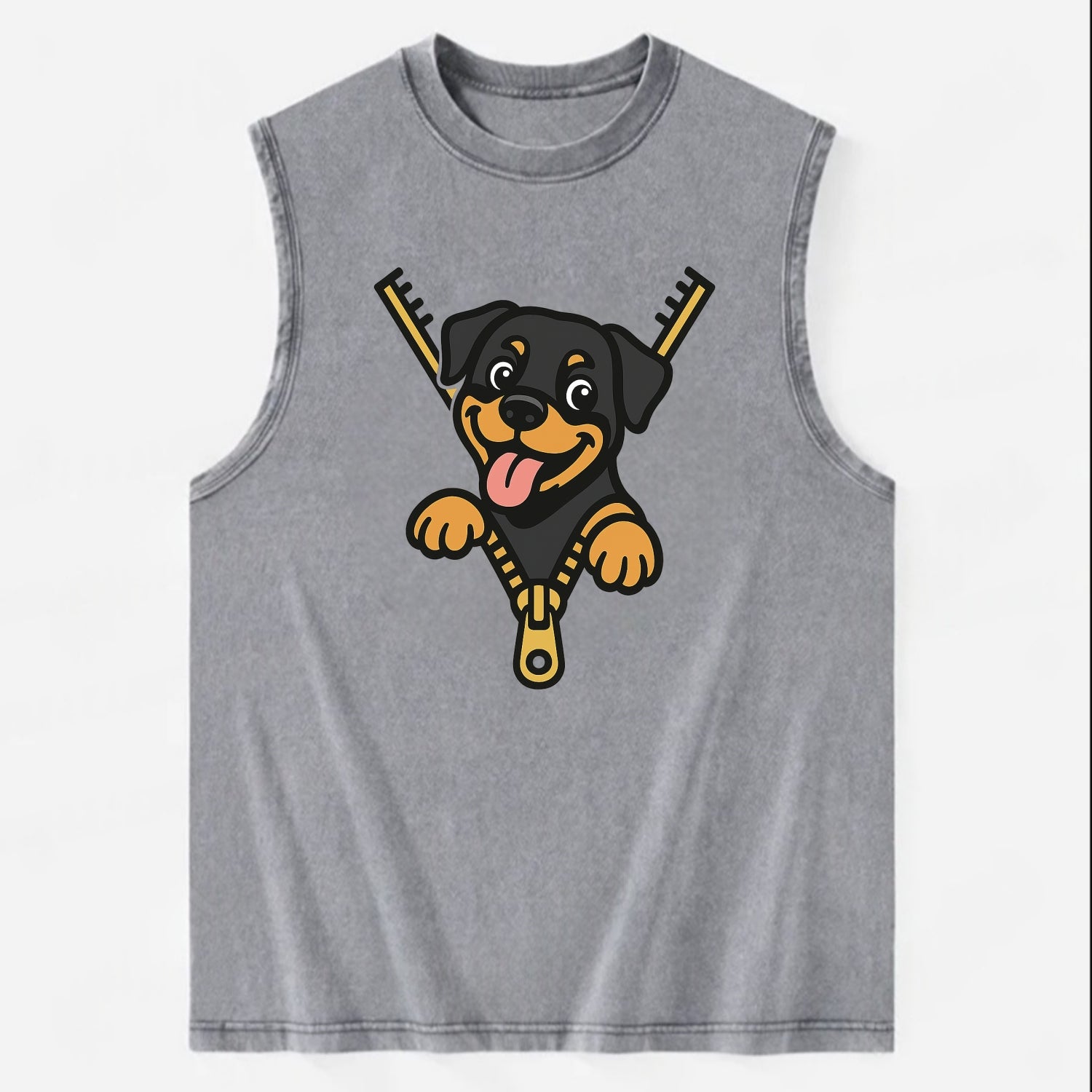 Rottweiler - Vintage Washed Tank - Grey
