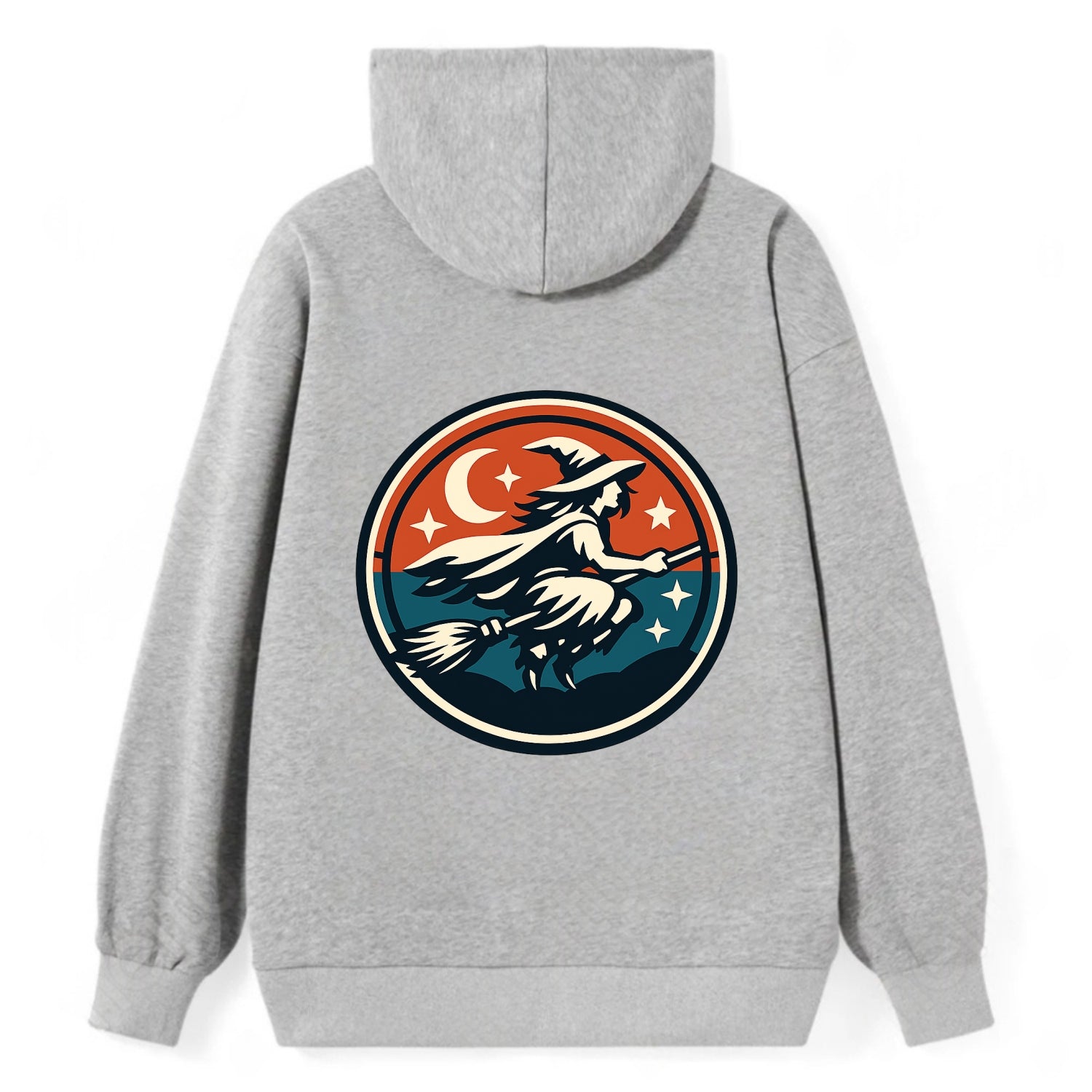 Mystic Night Witch Emblem - Classic Pullover Hoodie - Grey
