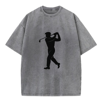 Golfer perfect swing follow-through - Vintage T-shirt - Grey