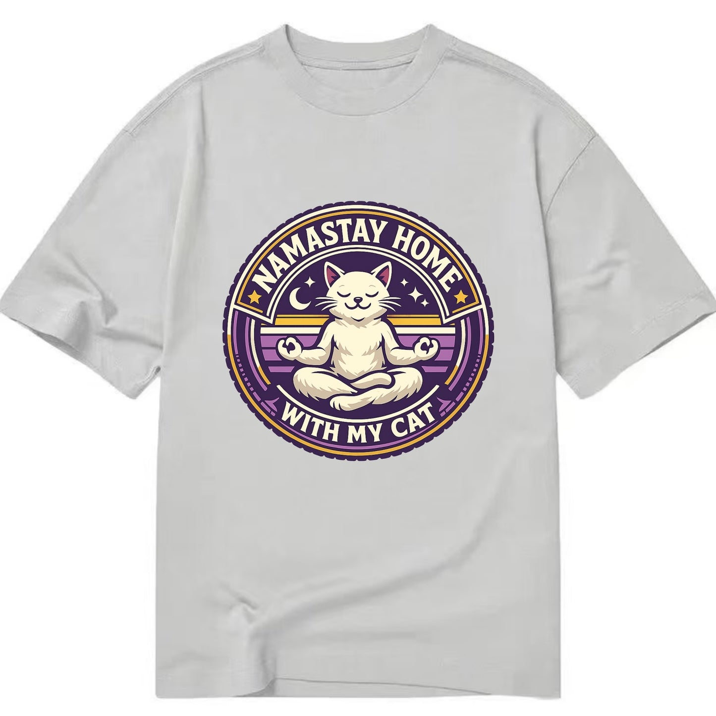 Zen Feline Retreat - Classic T-shirt - Grey