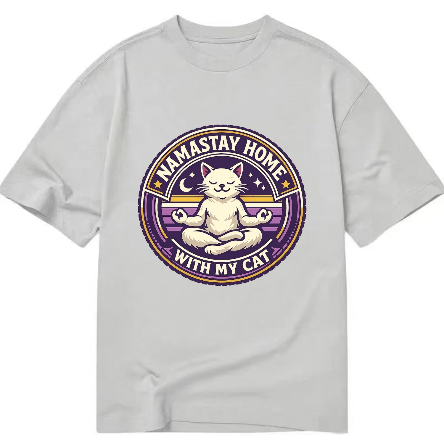 Zen Feline Retreat - Classic T-shirt - Grey