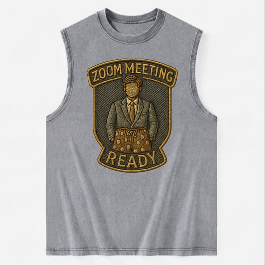 Zoom Meeting Ready  - Vintage Washed Tank - Grey